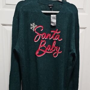 Torrid Festive Green Santa Baby Sweater